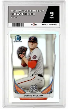 2014 BOWMAN CHROME DRAFT #CTP-9 LUCAS GIOLITO MPE 9 MINT — graded card up for auction