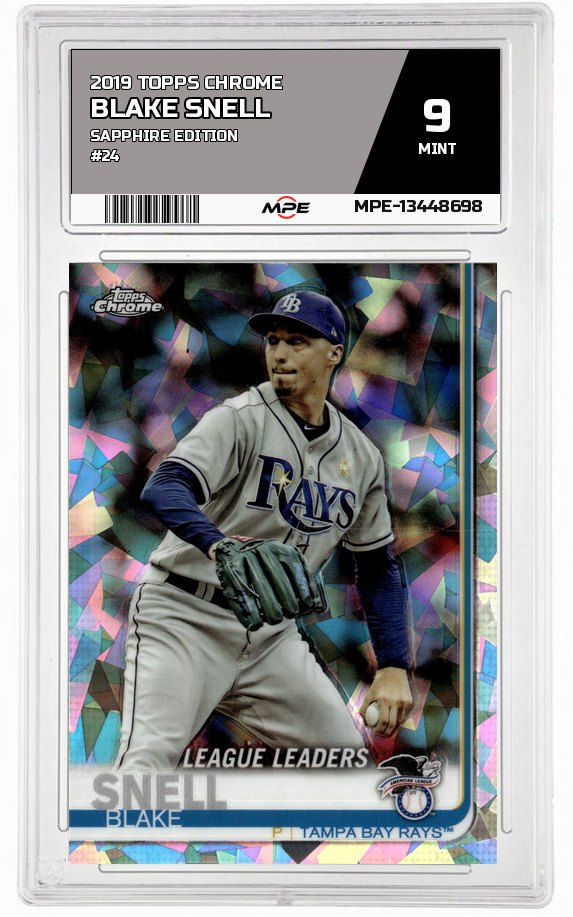 2019 TOPPS CHROME SAPPHIRE EDITION #24 BLAKE SNELL MPE 9 MINT — graded card auctioned from the MPE vault