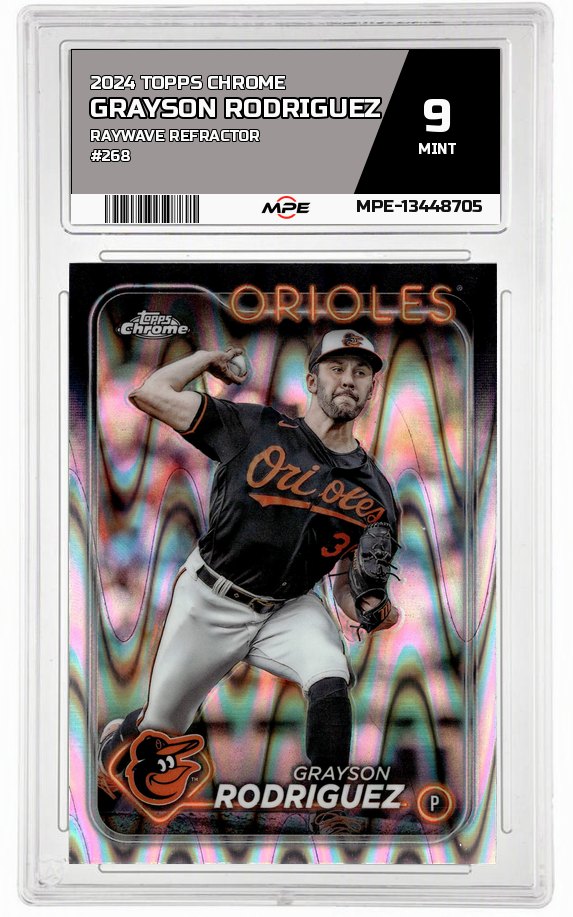 2024 TOPPS CHROME RAYWAVE REFRACTOR #268 GRAYSON RODRIGUEZ MPE 9 MINT — graded card auctioned from the MPE vault