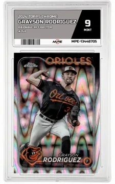 2024 TOPPS CHROME RAYWAVE REFRACTOR #268 GRAYSON RODRIGUEZ MPE 9 MINT — graded card up for auction