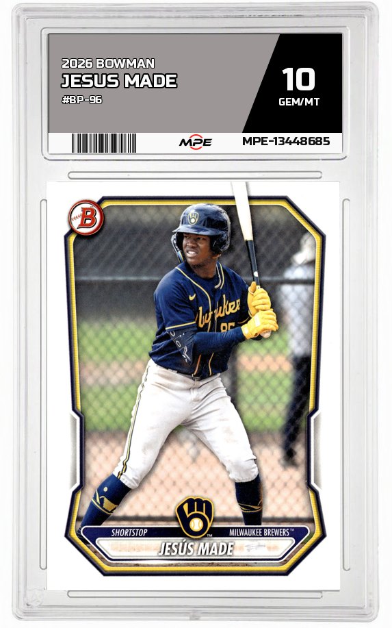 2026 BOWMAN #BP-96 JESUS MADE MPE 10 GEM/MT — graded card auctioned from the MPE vault