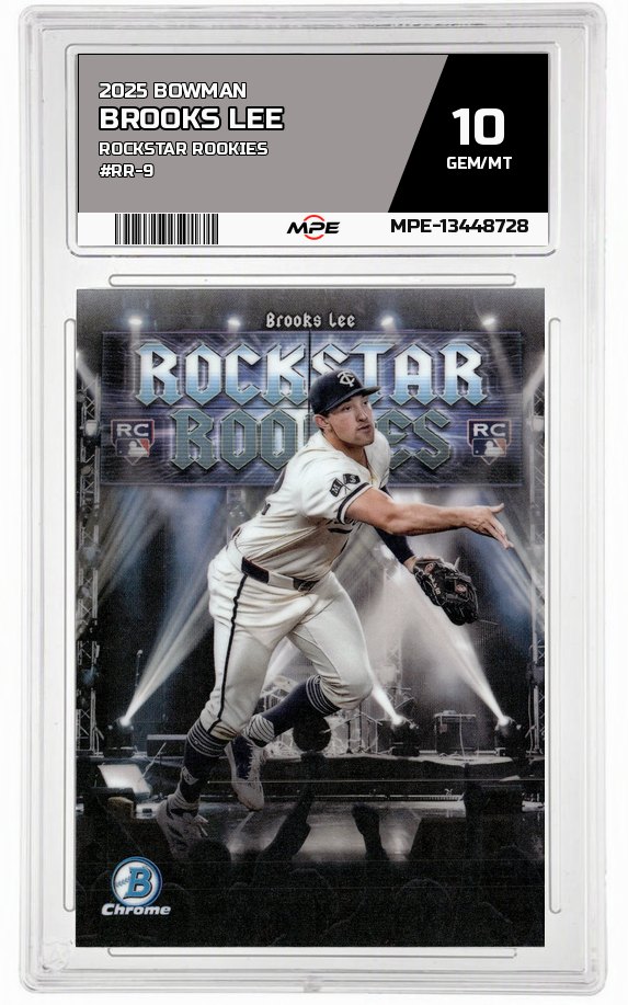 2025 BOWMAN ROCKSTAR ROOKIES #RR-9 BROOKS LEE MPE 10 GEM/MT — graded card auctioned from the MPE vault
