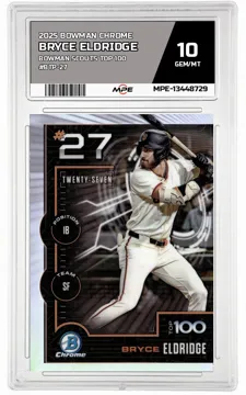 2025 BOWMAN CHROME BOWMAN SCOUTS TOP 100 #BTP-27 BRYCE ELDRIDGE MPE 10 GEM/MT — graded card up for auction