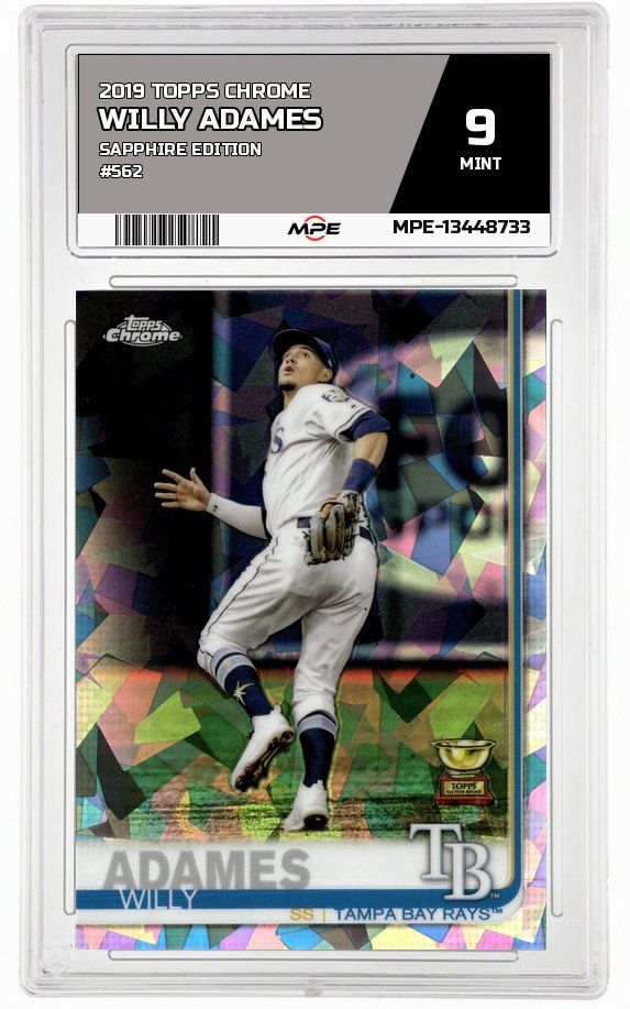 2019 TOPPS CHROME SAPPHIRE EDITION #562 WILLY ADAMES MPE 9 MINT — graded card auctioned from the MPE vault
