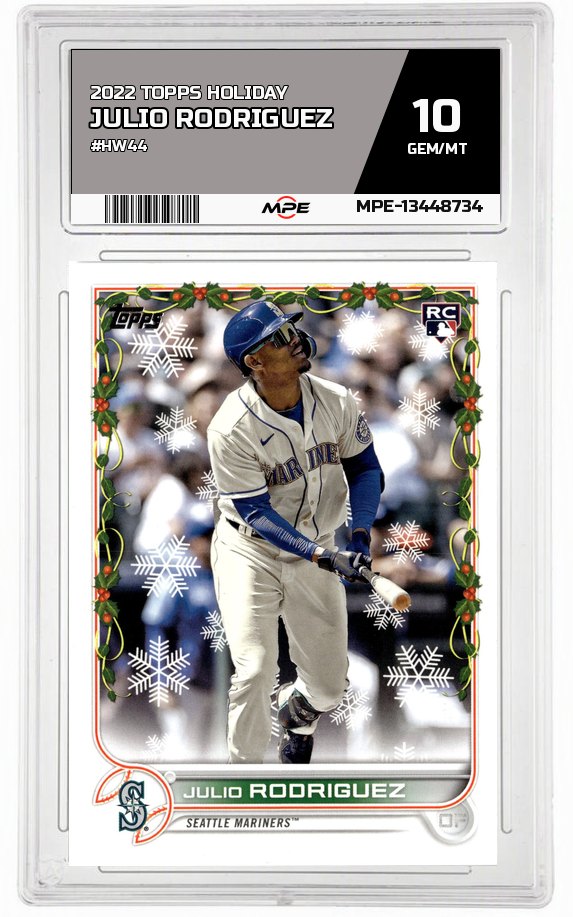 2022 TOPPS HOLIDAY #HW44 JULIO RODRIGUEZ MPE 10 GEM/MT — graded card auctioned from the MPE vault