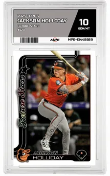 2025 TOPPS FUTURE STARS #220 JACKSON HOLLIDAY MPE 10 GEM/MT — graded card up for auction