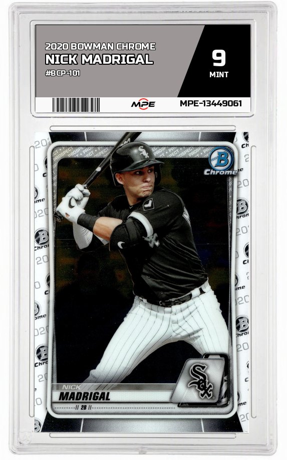 2020 BOWMAN CHROME #BCP-101 NICK MADRIGAL MPE 9 MINT — graded card auctioned from the MPE vault