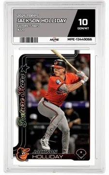 2025 TOPPS FUTURE STARS #220 JACKSON HOLLIDAY MPE 10 GEM/MT — graded card up for auction