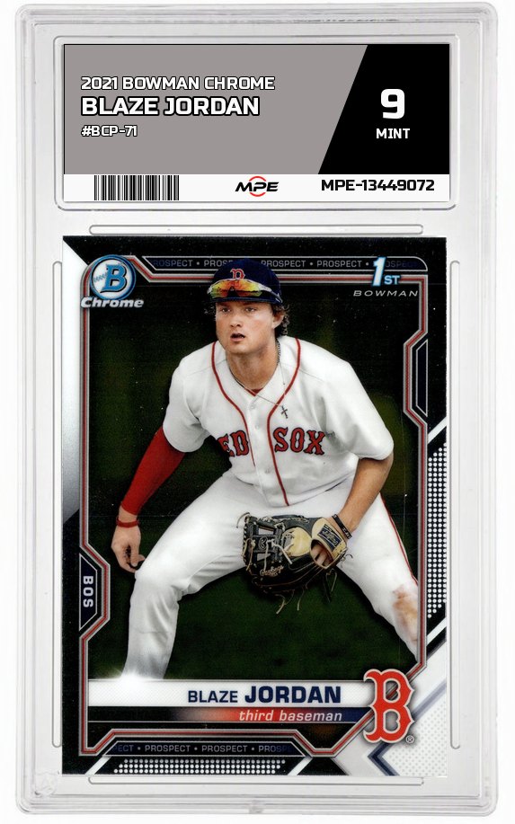 2021 BOWMAN CHROME #BCP-71 BLAZE JORDAN MPE 9 MINT — graded card auctioned from the MPE vault