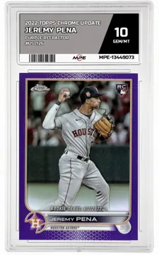 2022 TOPPS CHROME UPDATE PURPLE REFRACTOR #USC126 JEREMY PENA MPE 10 GEM/MT — graded card up for auction