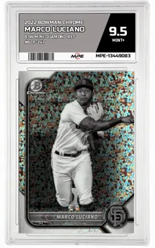 2022 BOWMAN CHROME B/W MINI-DIAMOND REF #BCP-247 MARCO LUCIANO MPE 9.5 MINT+ — graded card up for auction