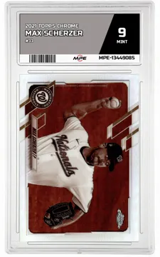 2021 TOPPS CHROME #33 MAX SCHERZER MPE 9 MINT — graded card up for auction