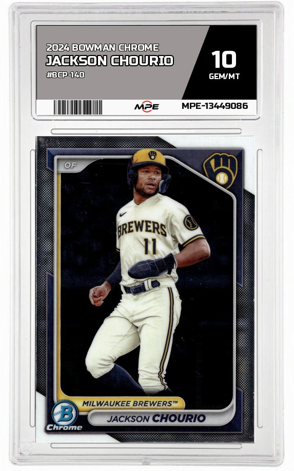2024 BOWMAN CHROME #BCP-140 JACKSON CHOURIO MPE 10 GEM/MT — graded card auctioned from the MPE vault