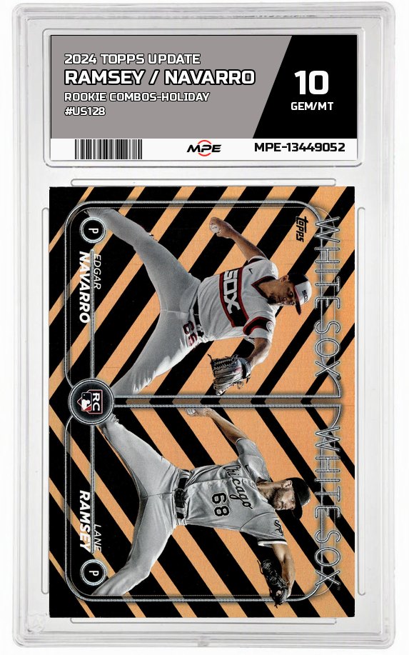 2024 TOPPS UPDATE ROOKIE COMBOS-HOLIDAY #US128 RAMSEY / NAVARRO MPE 10 GEM/MT — graded card auctioned from the MPE vault