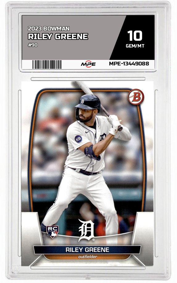 2023 BOWMAN #90 RILEY GREENE MPE 10 GEM/MT — graded card auctioned from the MPE vault
