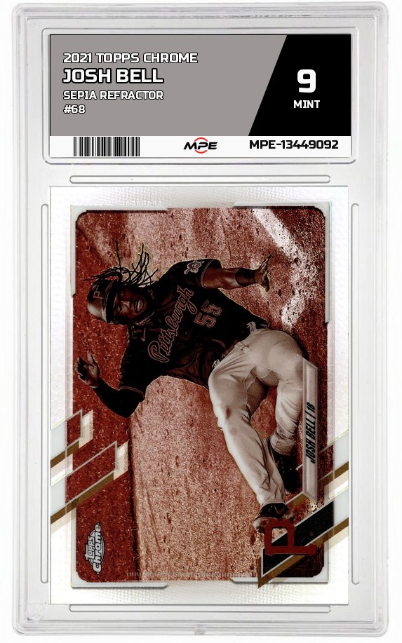 2021 TOPPS CHROME Sepia Refractor #68 JOSH BELL MPE 9 MINT — graded card auctioned from the MPE vault