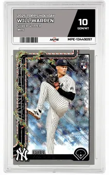 2025 TOPPS HOLIDAY Silver Glitter #H16 WILL WARREN MPE 10 GEM/MT — graded card up for auction