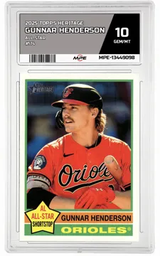 2025 TOPPS HERITAGE ALL STAR #174 GUNNAR HENDERSON MPE 10 GEM/MT — graded card up for auction