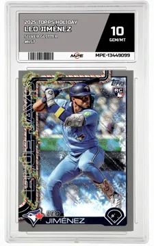 2025 TOPPS HOLIDAY Silver Glitter #H57 LEO JIMÉNEZ MPE 10 GEM/MT — graded card up for auction
