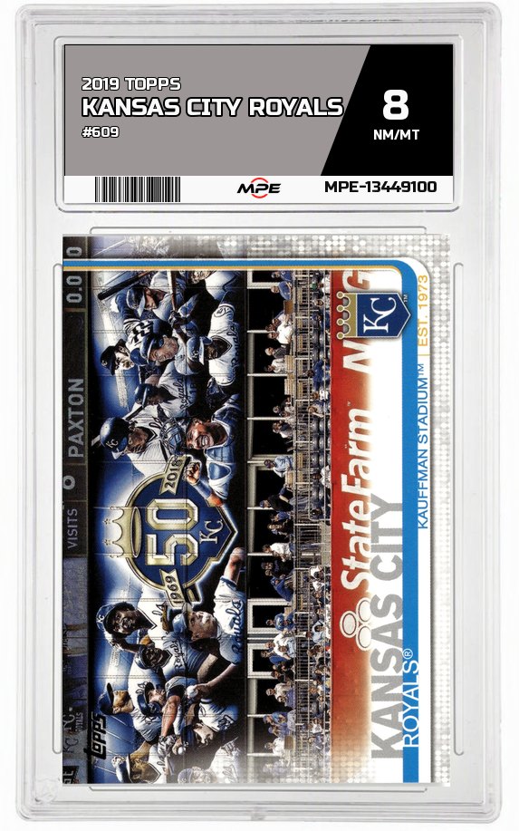 2019 TOPPS #609 KANSAS CITY ROYALS MPE 8 NM/MT — graded card auctioned from the MPE vault