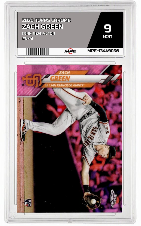 2020 TOPPS CHROME Pink Refractor #U-41 ZACH GREEN MPE 9 MINT — graded card auctioned from the MPE vault