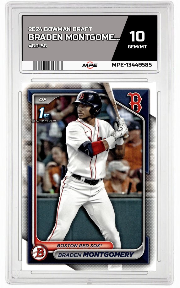 2024 BOWMAN DRAFT #BD-58 BRADEN MONTGOMERY MPE 10 GEM/MT — graded card auctioned from the MPE vault