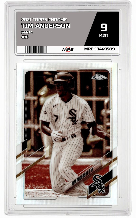 2021 TOPPS CHROME SEPIA #36 TIM ANDERSON MPE 9 MINT — graded card auctioned from the MPE vault