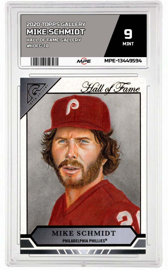 2020 TOPPS GALLERY HALL OF FAME GALLERY #HOFG-18 MIKE SCHMIDT MPE 9 MINT — graded card auctioned from the MPE vault