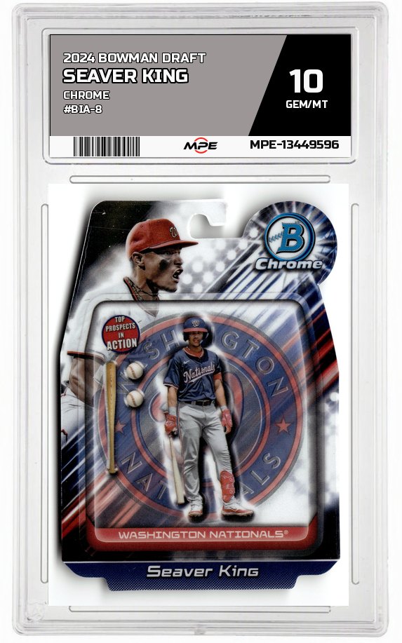 2024 BOWMAN DRAFT CHROME #BIA-8 SEAVER KING MPE 10 GEM/MT — graded card auctioned from the MPE vault
