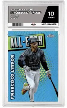 2025 TOPPS CHROME ALL ETCH #CAE-10 FRANCISCO LINDOR MPE 10 GEM/MT — graded card up for auction