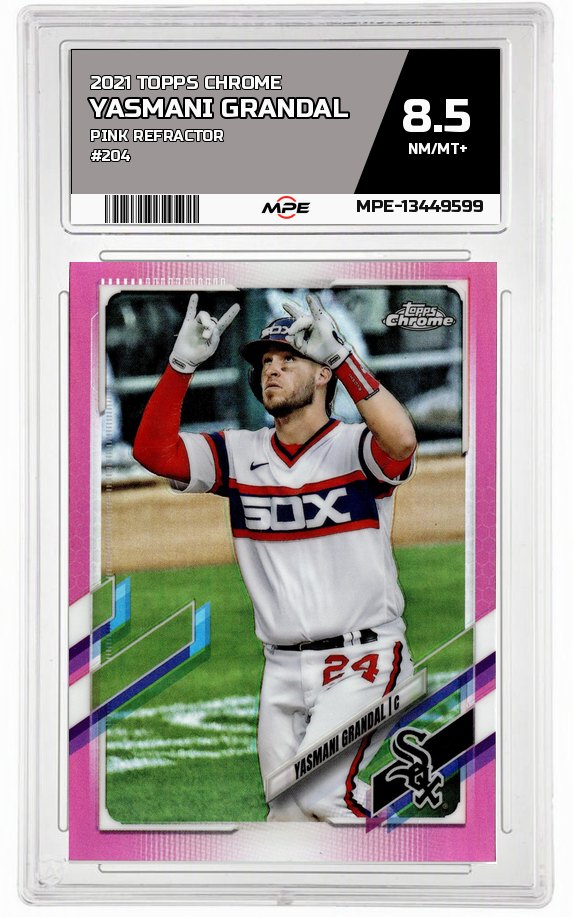 2021 TOPPS CHROME Pink Refractor #204 YASMANI GRANDAL MPE 8.5 NM/MT+ — graded card auctioned from the MPE vault