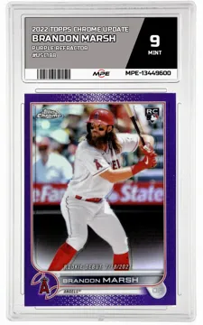 2022 TOPPS CHROME UPDATE Purple Refractor #USC188 BRANDON MARSH MPE 9 MINT — graded card up for auction