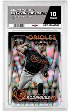 2024 TOPPS CHROME RAYWAVE REFRACTOR #268 GRAYSON RODRIGUEZ MPE 10 GEM/MT — graded card up for auction