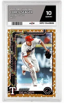 2025 TOPPS HOLIDAY HOLIDAY LIGHTS #H125 COREY SEAGER MPE 10 GEM/MT — graded card up for auction