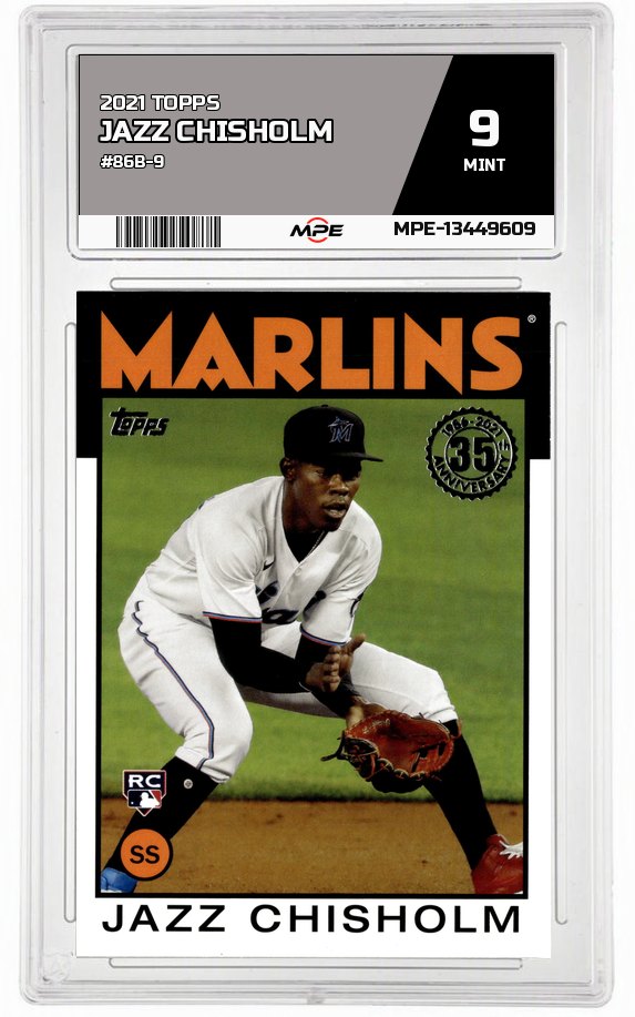 2021 TOPPS #86B-9 JAZZ CHISHOLM MPE 9 MINT — graded card auctioned from the MPE vault