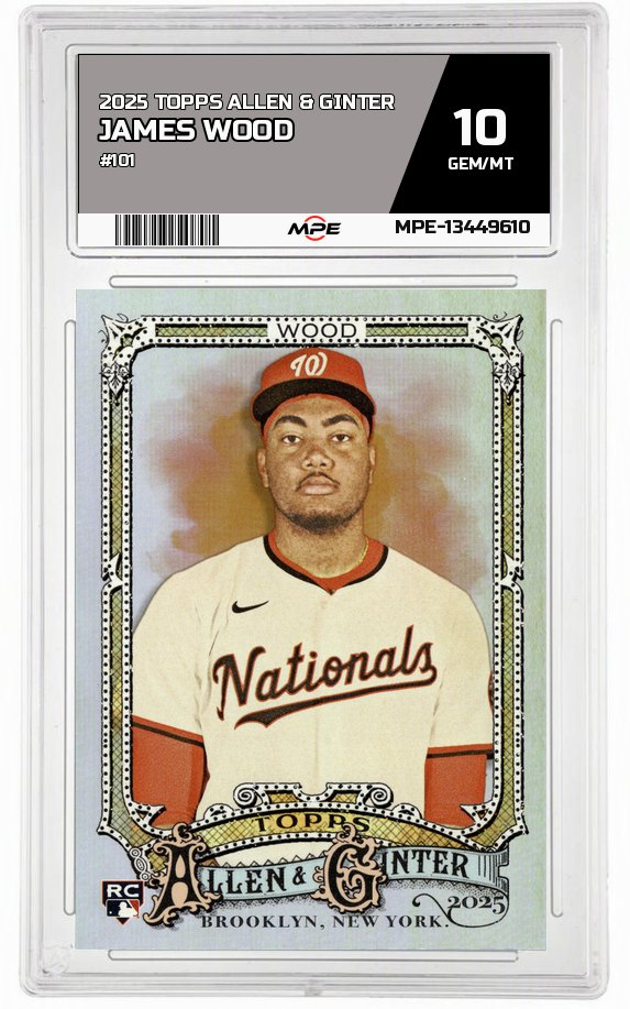 2025 TOPPS ALLEN & GINTER #101 JAMES WOOD MPE 10 GEM/MT — graded card auctioned from the MPE vault