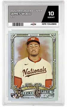 2025 TOPPS ALLEN & GINTER #101 JAMES WOOD MPE 10 GEM/MT — graded card up for auction