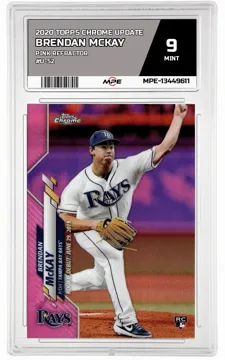 2020 TOPPS CHROME UPDATE PINK REFRACTOR #U-52 BRENDAN MCKAY MPE 9 MINT — graded card up for auction