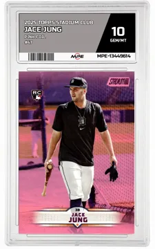 2025 TOPPS STADIUM CLUB Pink Foil #47 JACE JUNG MPE 10 GEM/MT — graded card up for auction