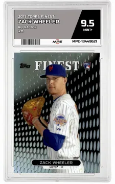 2013 TOPPS FINEST REFRACTOR #71 ZACK WHEELER MPE 9.5 MINT+ — graded card up for auction