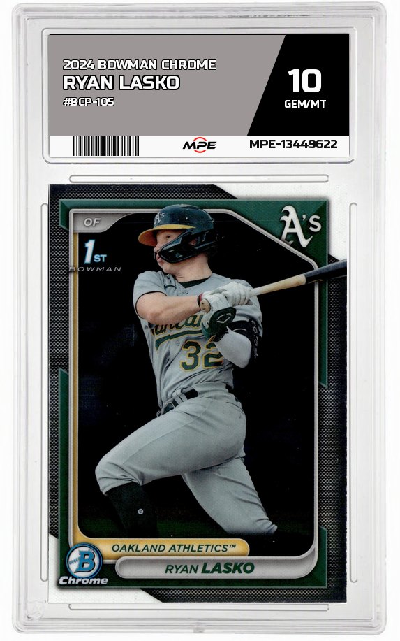 2024 BOWMAN CHROME #BCP-105 RYAN LASKO MPE 10 GEM/MT — graded card auctioned from the MPE vault