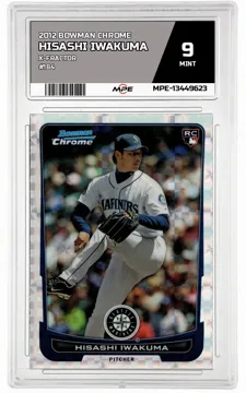 2012 BOWMAN CHROME X-FRACTOR #184 HISASHI IWAKUMA MPE 9 MINT — graded card up for auction