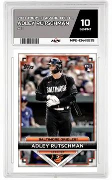 2023 TOPPS FLAGSHIP COLLECTION #68 ADLEY RUTSCHMAN MPE 10 GEM/MT — graded card up for auction