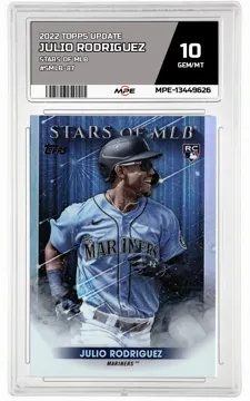 2022 TOPPS UPDATE STARS OF MLB #SMLB-87 JULIO RODRIGUEZ MPE 10 GEM/MT — graded card up for auction