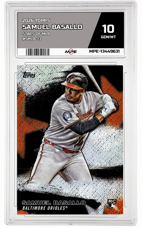 2026 TOPPS STARS OF MLB #SMLB-13 SAMUEL BASALLO MPE 10 GEM/MT — graded card auctioned from the MPE vault