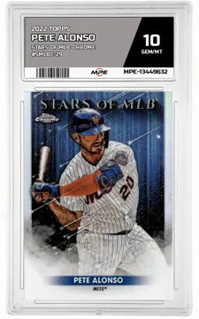 2022 TOPPS STARS OF MLB-CHROME #SMLBC-29 PETE ALONSO MPE 10 GEM/MT — graded card up for auction
