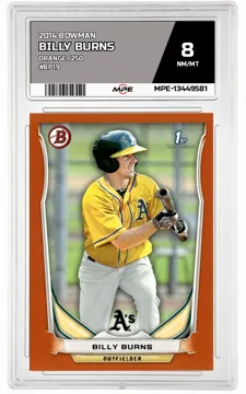 2014 BOWMAN ORANGE /250 #BP19 BILLY BURNS MPE 8 NM/MT — graded card up for auction