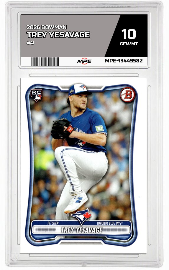 2026 BOWMAN #41 TREY YESAVAGE MPE 10 GEM/MT — graded card auctioned from the MPE vault