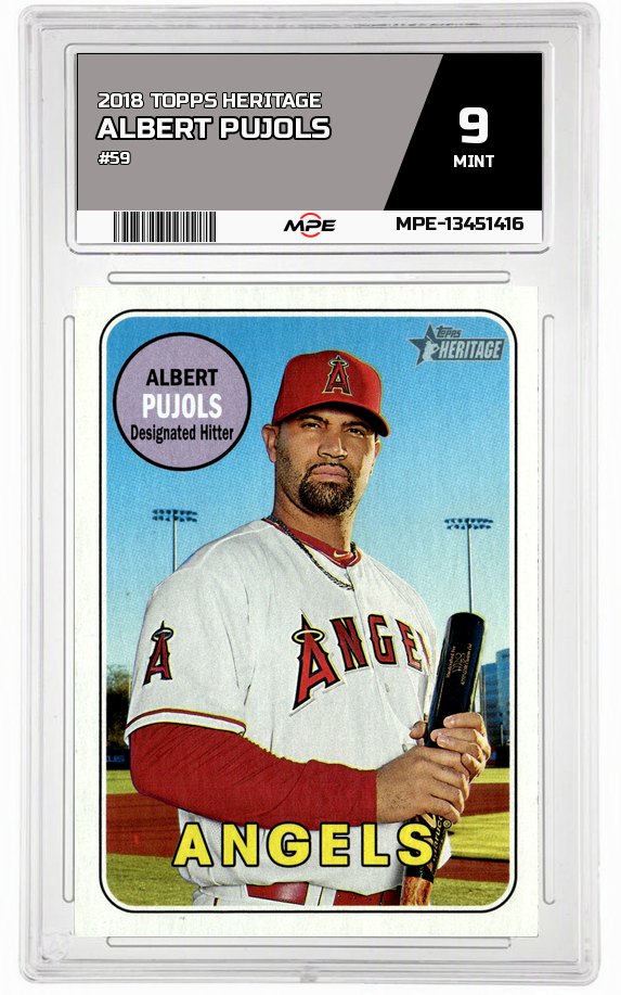 2018 TOPPS HERITAGE #59 ALBERT PUJOLS MPE 9 MINT — graded card auctioned from the MPE vault