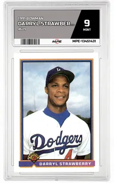 1991 BOWMAN #609 DARRYL STRAWBERRY MPE 9 MINT — graded card up for auction